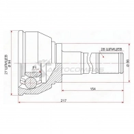 Шрус наружный MITSUBISHI PAJERO L04/L14 82-91/PAJERO 6G74 V25/45 93-96/PAJERO SPORT 6G74 K99 96 SAT U Y7L6V 1422814689 MI008