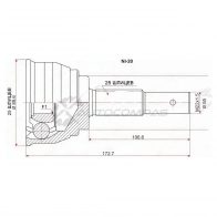 Шрус наружный NISSAN AD/SUNNY/PULSAR/PRESEA SR18/CD20 90-99 SAT NI20 VZBZP 88 1422817392