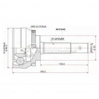 Шрус наружный NISSAN AD/Wingroad/SYLPHY/SUNNY Y11/G10/B15 QG15DE/QG18DE 4WD ABS 99 SAT 1422817533 LFG GPQL NI61A42