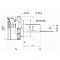 Шрус наружный NISSAN ALMERA N16 QG15 SAT 1422817844 NI204A 4W F7O