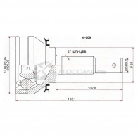 Шрус наружный NISSAN BLUEBIRD U11 CA16/18/20 83-87 SAT NI009 P 1ACY 1422817799