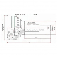 Шрус наружный NISSAN BLUEBIRD U13 SR18/20 91-95/PRIMERA CAMINOP11 SR20 97-01 вариатор SAT 7 XXA64 NI35 1422817798