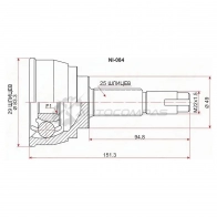 Шрус наружный NISSAN CUBE Z11 06-/TIIDA C11 05-12/ALMERA N17T 11-/MARCH K13T 10- CR14DE/HR15DE SAT 1422818524 NI084 GGW WDF