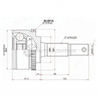 Шрус наружный NISSAN PRIMERA QG16DE/QG18DE 02-07 SAT 1436726065 NI861A QSM U7