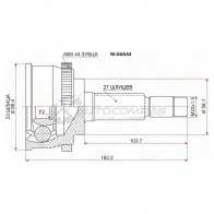 Шрус наружный NISSAN PRIMERA/CAMINOP11 SR18/20/QG18 95-00 ABS SAT 1436726061 5N80 9J3 NI66A44