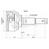 Шрус наружный NISSAN TIIDA C11 SAT XJQ0 AWL 1422817831 NI227