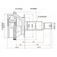 Шрус наружный задний HYUNDAI SANTA FE 06-12 SAT HY939A HAZ8 MPW 1422806952