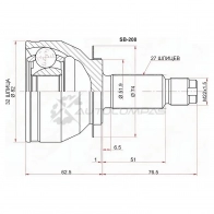 Шрус наружный SUBARU FORESTER SH SAT 1422820738 SB208 IXD85 U