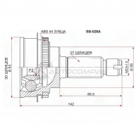 Шрус наружный SUBARU IMPREZA GD/GG EJ15/EJ20 AT/5MT 4WD/00 SAT F BTWQ SB028A 1422820795