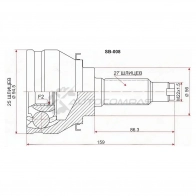 Шрус наружный SUBARU LEGACY BC4 EJ20 89-93 SAT 79X HTXX 1436726073 SB008