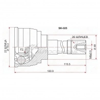 Шрус наружный SUZUKI ESCUDO/VITARA G16A 89-95 SAT 1422821372 SK025 DMY HK