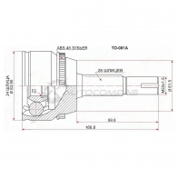 Шрус наружный Toyota CAMRY ACV3/ACV4 2AZ-FE (USA) 01 SAT 1422829800 TO081A B68D U