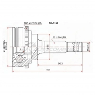 Шрус наружный Toyota CARINA/CALDINA/CAMRY SV30/40/CARIB/COROLLA 4WD/RAV4 SXA1 3/4S/2C/4A 88-02 SAT TO015A 1422825950 9 JRJX