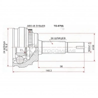 Шрус наружный Toyota COROLLA FIELDER/RUNX/WILL VS/ZCA2 1ZZ/2ZZ/3CE/4ZZ 00-05 PREMIO/ALLION ZZ