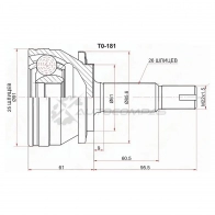 Шрус наружный Toyota COROLLA ZRE18 13 SAT TO181 YM30V 1D 1422829490