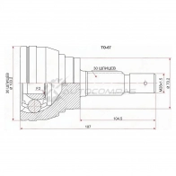 Шрус наружный Toyota LAND CRUISER PRADOJ120/PRADO 150 09-/SURF 215 3RZ/1KD-FTV/5VZ 02 SAT 1422829809 TO67 ECN 509