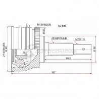 Шрус наружный Toyota LITEACE/TOWNACE NOAH 4WD ABS/96