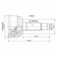 Шрус наружный Toyota PASSO 1.0/1KRFE/KGC10/04 SAT NLC 7N TO75 1422829968