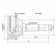 Шрус наружный Toyota PRIUS NH2 1NZ 03- ABS SAT 0JQ VLK7 1422829310 TO77A48