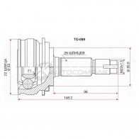 Шрус наружный Toyota VITZ/YARIS 2SZ-FE SCP90 CVT 05 SAT TO089 1436726616 EM4D2 K