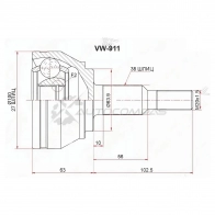 Шрус наружный VOLKSWAGEN MULTIVAN V 03-/TRANSPORTER V 03 SAT ZULW5 O VW911 1440547842