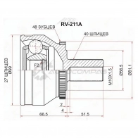 Шрус наружный VOLVO XC90 03-14 SAT GGA RZ RV211A 1440991409