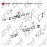Подвесной подшипник кардана ZZVF 1437881187 JXUB 5 ZV723T - Изображение 3