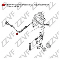 Трос сцепления ZZVF ZVH6807 D2B0A S 1424744187 - Изображение 4