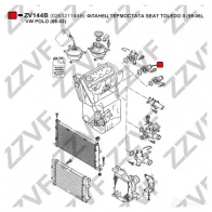 Фланец охлаждающей жидкости ZZVF 1424488143 F9O JPY ZV144B - Изображение 3