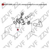 Фланец охлаждающей жидкости ZZVF ZV132EB 1437880811 7INM8 D - Изображение 3