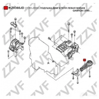 Подушка двигателя ZZVF ZV360JD 1424659284 EP 9P5 - Изображение 2