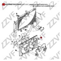 Диффузор вентилятора радиатора ZZVF ZVMB7893700R 1C OSD6A 1424375848 - Изображение 3