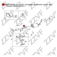 Прокладка трубы глушителя ZZVF AYZR K 1424391012 ZVTY3102 - Изображение 2