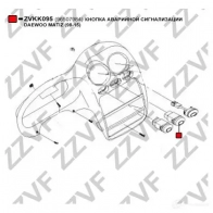 Кнопка аварийной сигнализации, аварийка ZZVF PWLV H ZVKK095 1424559212 - Изображение 3
