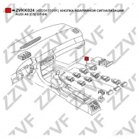Кнопка аварийной сигнализации, аварийка ZZVF 1424559185 ZVKK024 Q2WWB NF - Изображение 3