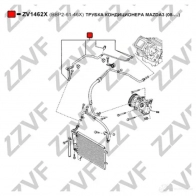 Трубка высокого давления кондиционера ZZVF Mazda 3 (BL) 2 Хэтчбек 1.6 MZR CD 109 л.с. 2008 – 2013 QG6 GXV ZV1462X