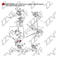Опора двигателя передняя ZZVF ZV198565 I4 43F3T 1424988911 - Изображение 3
