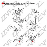 Подушка двигателя ZZVF 1424988907 80BER QQ ZV131308 - Изображение 4