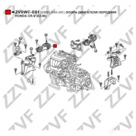 Подушка двигателя ZZVF 1424989034 HKR ZO4 ZVSWC-E81