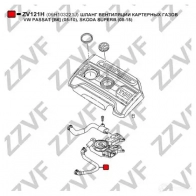 Патрубок вентиляции картерных газов ZZVF B TCU1M8 ZV121H 1424571063 - Изображение 2
