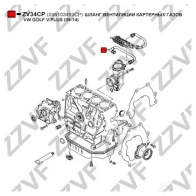 Патрубок вентиляции картерных газов ZZVF X75 UJ ZV34CP 1424571084 - Изображение 2