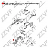 Подкрылок передний левый ZZVF 1437882178 U2C5 A84 ZVCY-3-043L - Изображение 2