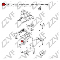Подкрылок ZZVF 1437882181 1 YA1Y ZVCY-1-053L - Изображение 3