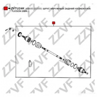 Шрус наружный задний ZZVF 829 WB 1424705934 ZVTU24K - Изображение 2
