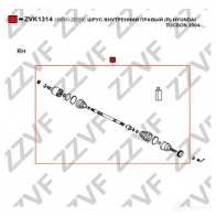 Шрус внутренний правый ZZVF 1 7SFWU ZVK1314 1424705878 - Изображение 2
