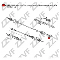 Шрус граната ZZVF ZVRC115 3I K44 1437882823 - Изображение 2
