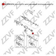 Шрус граната ZZVF 1437882843 B Z19PR ZVRC274 - Изображение 3