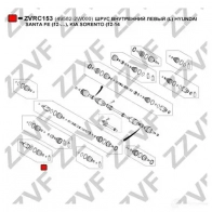 Шрус граната ZZVF 1437882857 YN CU64 ZVRC153 - Изображение 2