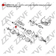 Шрус граната ZZVF TP NSSH8 1437882853 ZVRC110 - Изображение 2