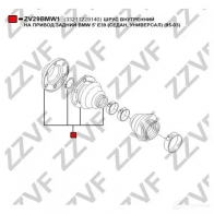 Шрус граната ZZVF 5767 0F 1424705736 ZV29BMW1 - Изображение 2